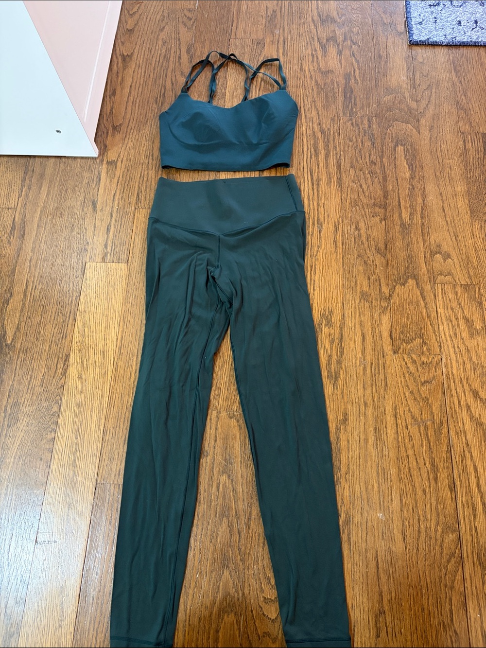 Women's Dark Green Aerie High-Waist Leggings & Sports Bra Set